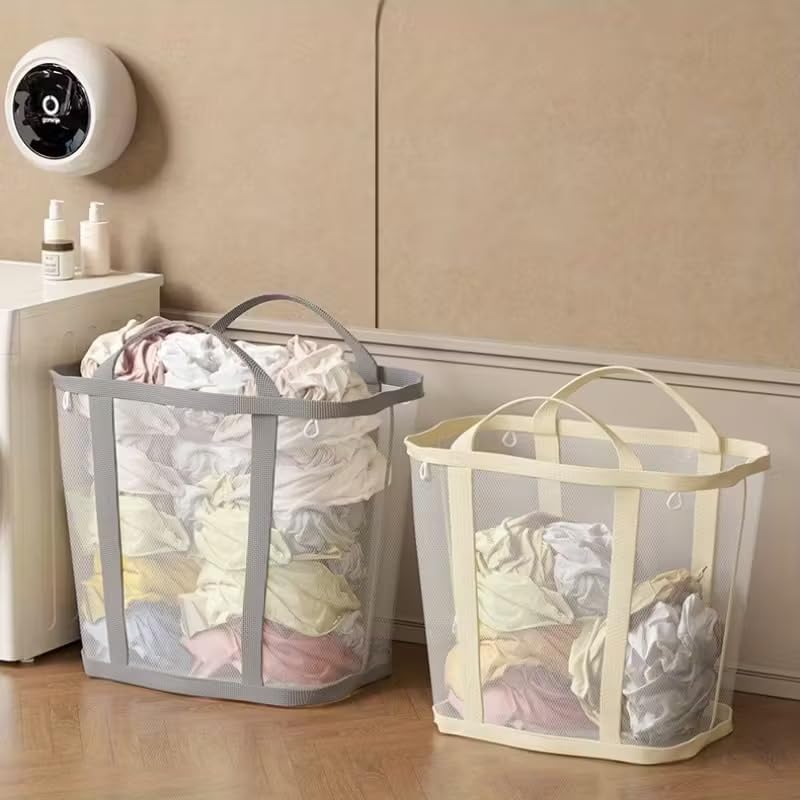 1PC Wall Mounted Foldable Laundry Hamper - Large with Handles for Home, Toy Bin Style Dirty Clothes Organizer, Gray, XL