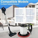 Pack of 2 Filters for Bosch Unlimited 6, Bosch Vacuum Cleaner Filter with Cleaning Brush, Vacuum Cleaner Replacement Parts - Image 3