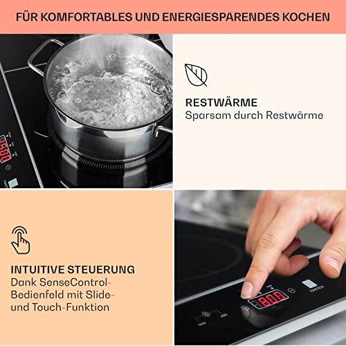 Foto von Klarstein Induktionskochfeld, Kochplatten Elektrisch, Moderne für Camping, 2 Platten, 2er Induktionskochplatte Mobil, Induktionskochfelder 3500 W