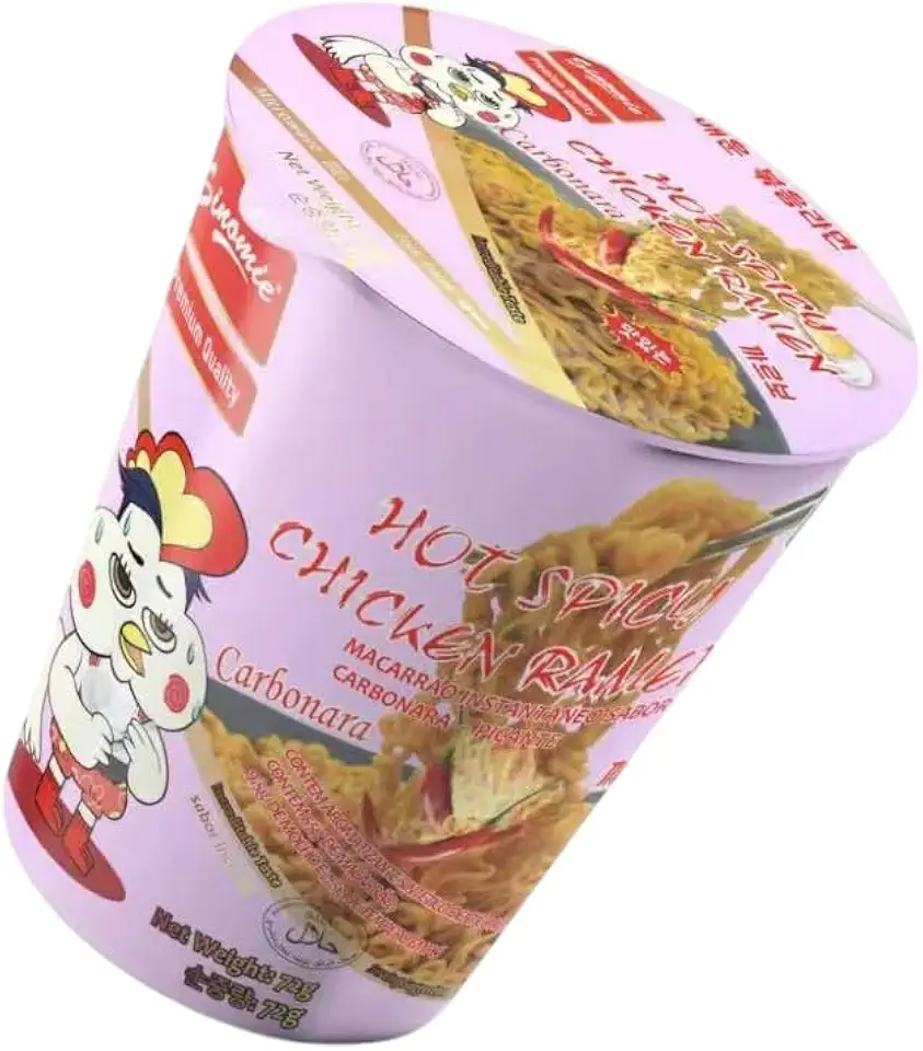 Lamen Sinomie 72g Korean Style Frango Picante, Queijo ou Carbonara Macarrão Instantâneo Oriental Importado (Carbonara Picante)