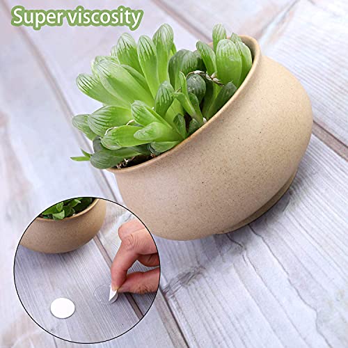 ANCLLO 150Pcs 20mm Transparenter Kitt Traceless Abnehmbarer Sticky Kitt Doppelseitiger Klebstoff Runder Kitt Mehrzweckband Matte für Holz Glas Metall Kunststoff