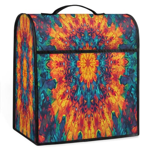 Coffee Maker Cover Mandala Ethnic Colorful Kitchen Appliance Covers Small Appliance Covers Blender Cover Juicer Cover Dust Covers for Kitchen Appliances with Top Handle and Pockets,Washable,B295