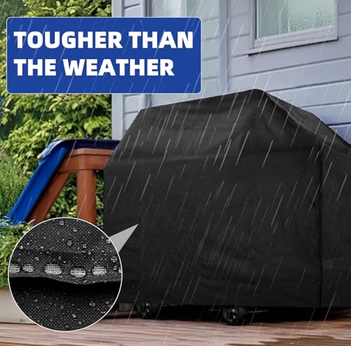 HAZBEN Perfect Grill Cover for Outdoor Grills Waterproof Rip-Proof Weather Resistant for Reliable Protection Griddle Cover Easy to Clean Adjustable Hem Drawstring Fade Resistant (48 inch) - Thumbnail 5