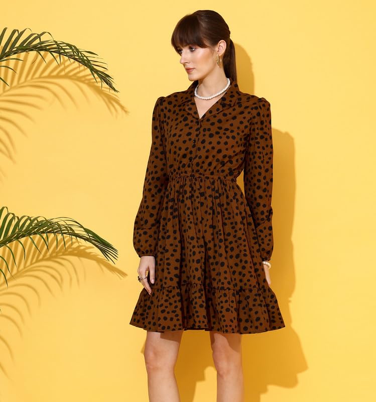 Image of Sheetal Associates Women's Casual Full Sleeve Crepe Shirt Dress