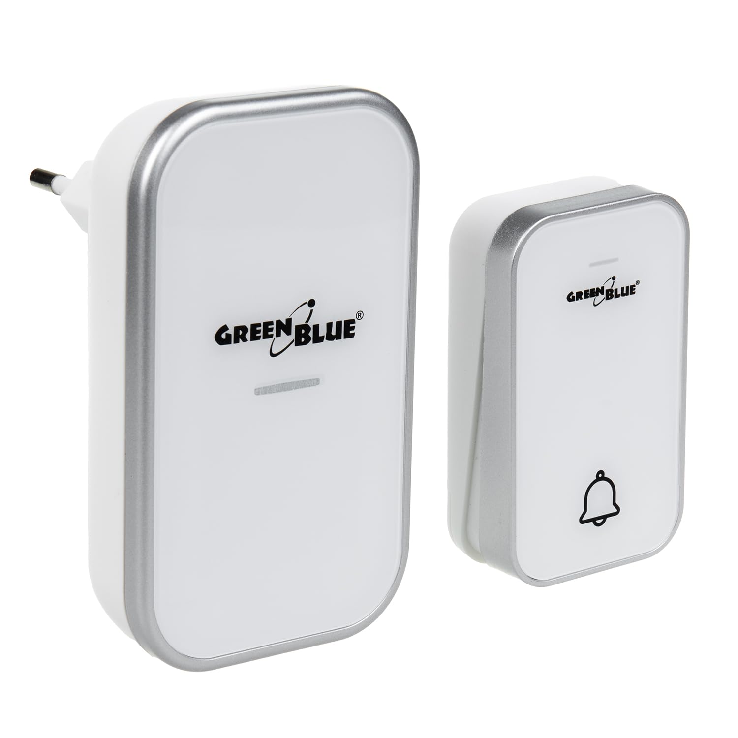 GreenBlue kinetic battery-free wireless bell, 38 melodies, white, range up to 200m, IP44, GB157 W, Weiß