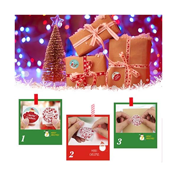 GothicBride 500 Stück Weihnachtsaufkleber Rund Etiketten Merry Christmas Sticker Frohe Weihnachten Aufkleber… – Bild 8
