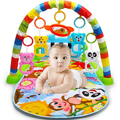 Xiangtat Baby Kick 'n Play Piano Gym Toys Colourful Musical Play Gym Playgym Piano Play Mats Playmat Animal -  BBLearning