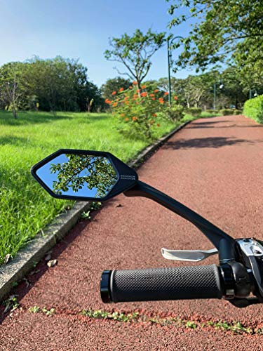 Meachow New Scratch Resistant Glass Lens,Handlebar Bike Mirror, Rotatable Safe Rearview Mirror, Bicycle Mirror, (Silver Left Side) Me-007Ls #TOP2