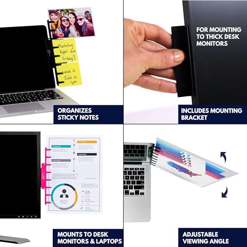 Note Tower Suporte de Papel para Documentos de Monitor para Digitação - Organizador de Notas Adesiva