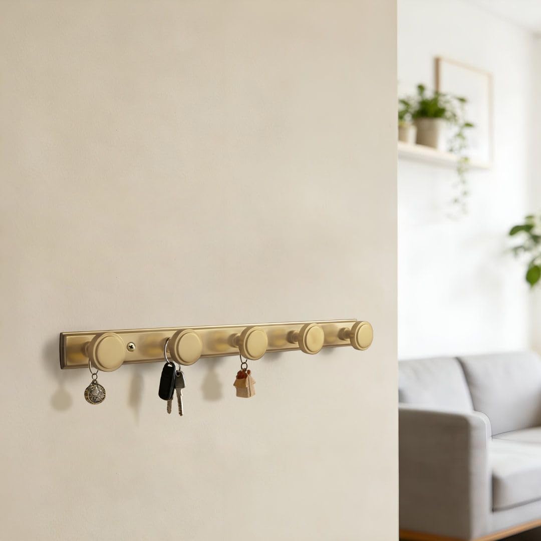 Goo-Ki 1 Pack Champagne Bronze Coat Rack Wall Mount Heavy Duty, Towel Rack Zinc Alloy Coat Hooks Wall Mounted for Bag Hat Clothes Scarf