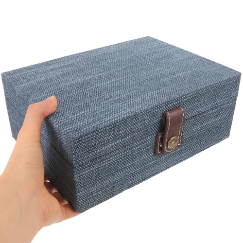 Boîte à bijoux vintage cadeau idéal grand format bleu turquoise