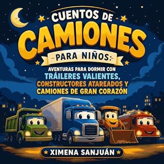 Diseño de la portada del título Cuentos de camiones para ni&ntilde;os: Aventuras para dormir con tr&aacute;ileres valientes, 