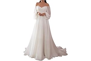 NaRHbrg Women's Chiffon Renaissance White Dress