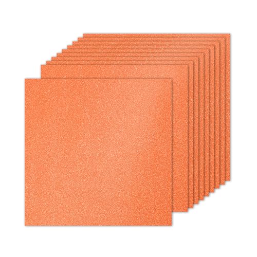 Papier cartonné pailleté orange 10x10 pouces pour loisirs créatifs et scrapbook DIY