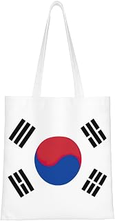Flag of Republic of Korea print Canvas Tote Bag for Women,Womens Purse Handbags for Travel Beach Nurse College Gift