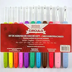 Kit Agulhas De Crochê Soft Emborrachada Círculo