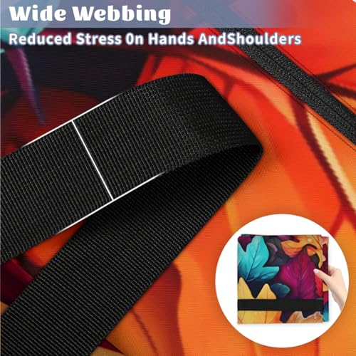 Watercolor Maple Leaves Extra Large Moving Bags Heavy Duty Storage Bags Colorful Leaves Cloth Wrap Around Handles Double Zipper Reusable Convenient Foldable Storage Tote for Travel Camping Space Save4