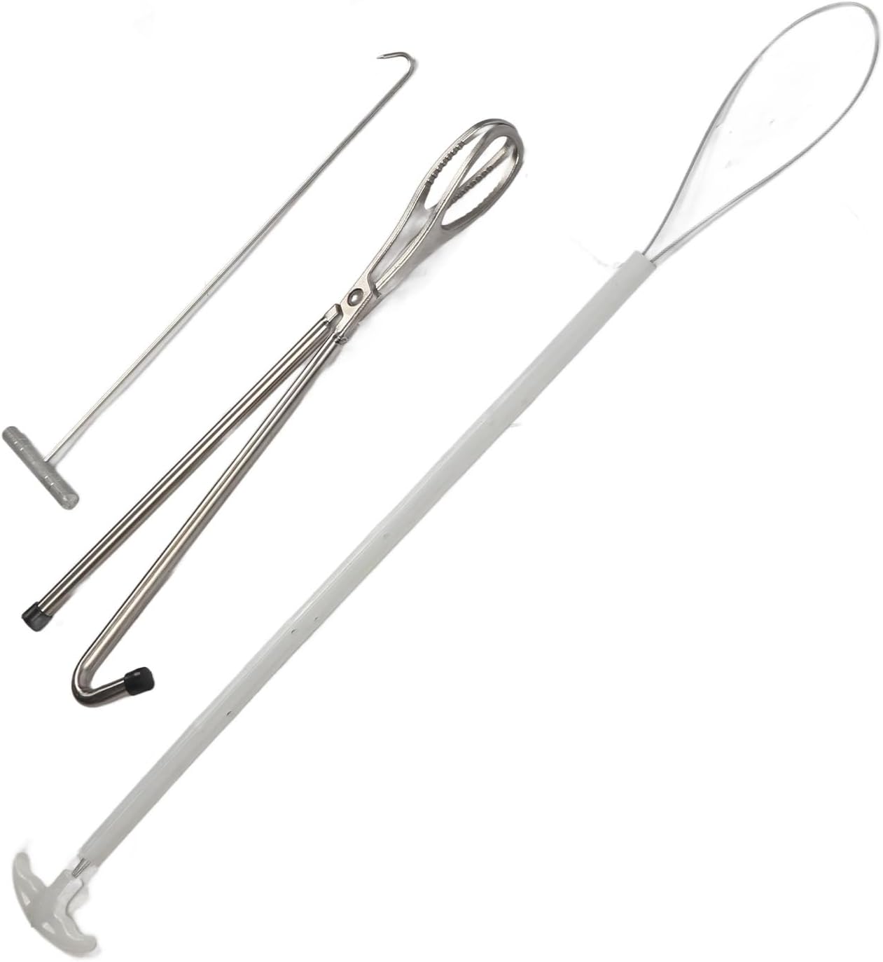 AMONIDA Haczyk i Szczypce Położnicze ze Stali Nierdzewnej do Hodowli świń Sprzęt Weterynaryjny Niezbędny Zestaw Narzędzi 45,2 Cm 85,2 Cm 49x9,5
