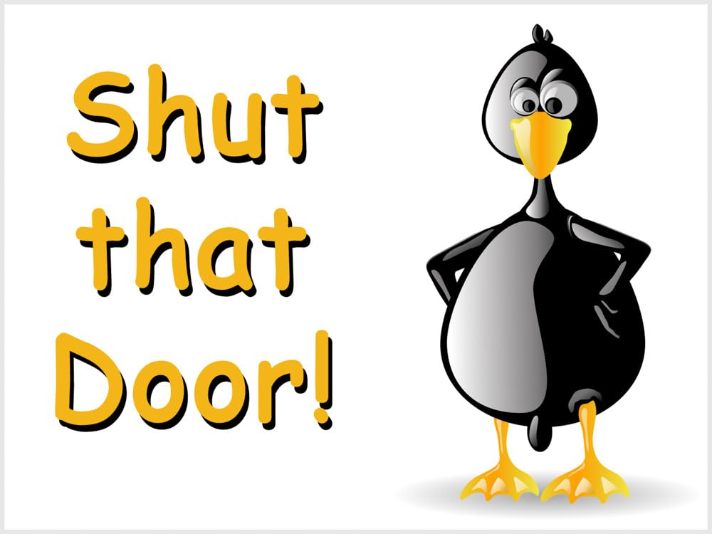 Funny penguin flexible fridge magnet gift - shut that door!
