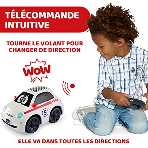 Chicco Fiat 500 RC Voiture de Sport Télécommandée Chicco Radiocommandée avec Volant Intuitif Véhicule à moteur RC avec Sons et Klaxon Jouets pour Enfants de 2+ Ans - vue 5