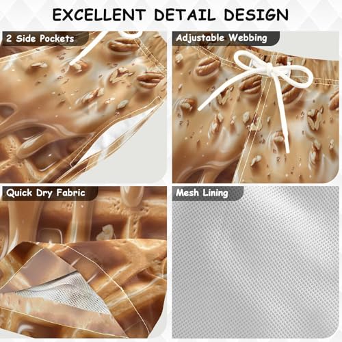 Boccsty Milk Caramel Toasted Pecans Ice Cream Boys Swim Trunks Baby Kids Summer Toddler Beach Board Shorts 2T3