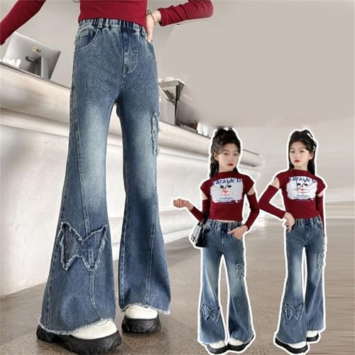 Jeans for Teen Girls Embroidered Denim Wide-Leg High Elastic Waist Y2K Loose Casual Vintage Fashion Pants with Pocket2