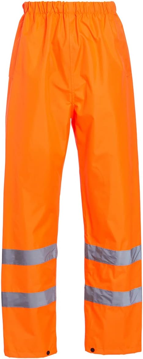 Blackrock Orange Hi Vis Waterproof Overtrousers, Reflective High Viz Visibility Safety Work Trousers Men's & Women's, Rain Waterproof Pants, Workwear Overalls, Fully EN Certified - Size XL