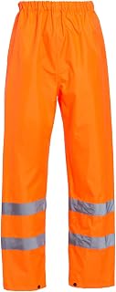 Blackrock Orange Hi Vis Waterproof Overtrousers, Reflective High Viz Visibility Safety Work Trousers Men's & Women's, Rain Waterproof Pants, Workwear Overalls, Fully EN Certified - Size Medium