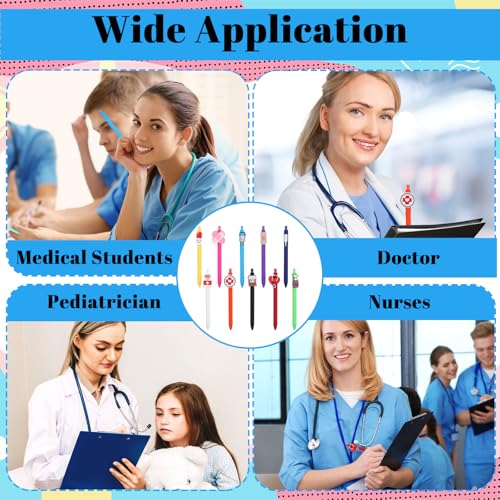 10pcs Cute Nurse Pen,Funny Nurse Pens with Heart in Black Ink for Cna Rn Medical Assistant Nursing Student,Nursing Week Gifts - Image 6