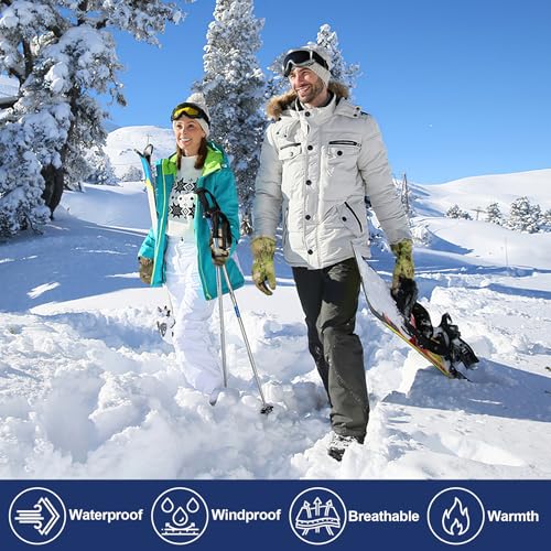LOCCEF Camouflage Hunting Winter Gloves - Anti-Slip, Touch Screen Ski Gloves Camo Gloves,Outdoor Work and Sports in Cold Weather Winter Gloves(XL)