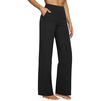 G4Free EverGoing Yoga Pants Women Wide Leg Pants with Pockets High Waist Stretch Dress Casual Sweatpants Petite/Regular/Tall