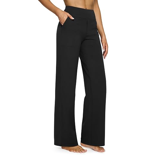 G4Free Yoga Pants for Women Wide Leg Pants with Pockets High Waisted