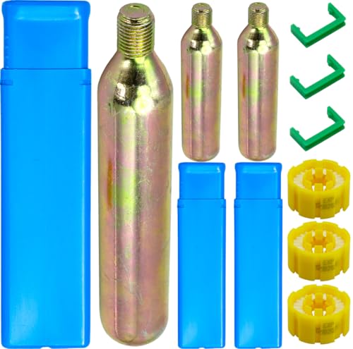 PFD - Cartucho cilíndrico de CO2 de 24/33 gramos, rosca de 1/2 pulgada para chaleco salvavidas inflable, cinturón salvavidas para deportes acuáticos, pesca, surf, actividades marinas (2, 33 gramos)