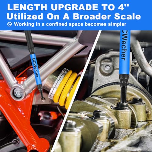 Image of 10-Piece Impact Allen Key Drill Bit Set - 4-Inch Long Hex Bit Set (SAE), Magnetic Head, S2 Alloy Steel, 1 /4'' Hex-Shank, for DIY Furniture Assembly & Car Repairs, by DCWecher