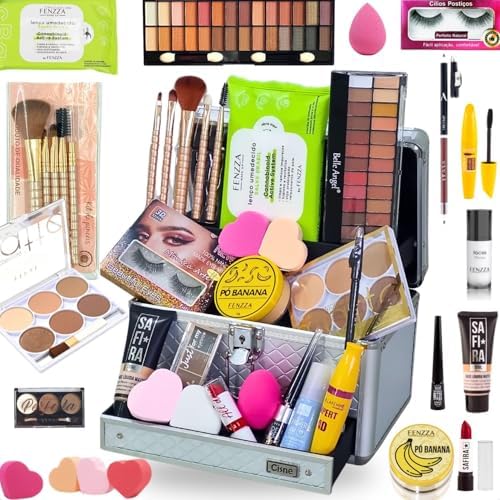 Maleta De Maquiagem Completa Profissional Básica Presente (CLARA)