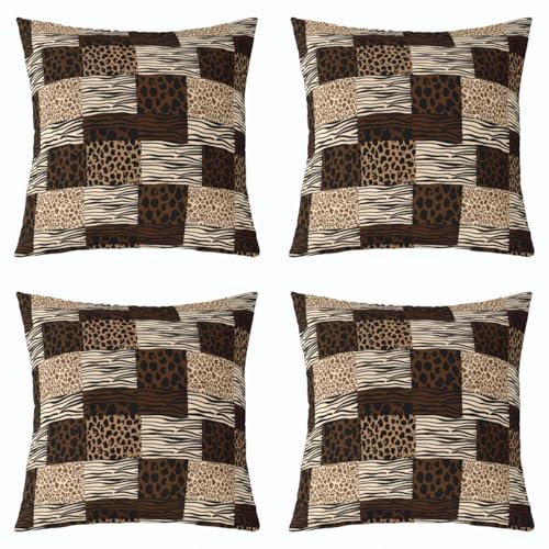Housse de coussin motif léopard noir guépard zèbre abstrait 50x50 - 4