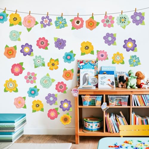 Motipuns Conjunto de 60 peças de decorações de quadro de avisos de verão para sala de aula, recortes
