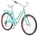 Schwinn Perla Women's Cruiser Bicycle, Featuring 18-Inch Step-Through Steel Frame and 7-Speed Drivetrain with Front and Rear Fenders, Rear Rack, and 26-Inch Wheels, Yellow, Blue and Pink Colors