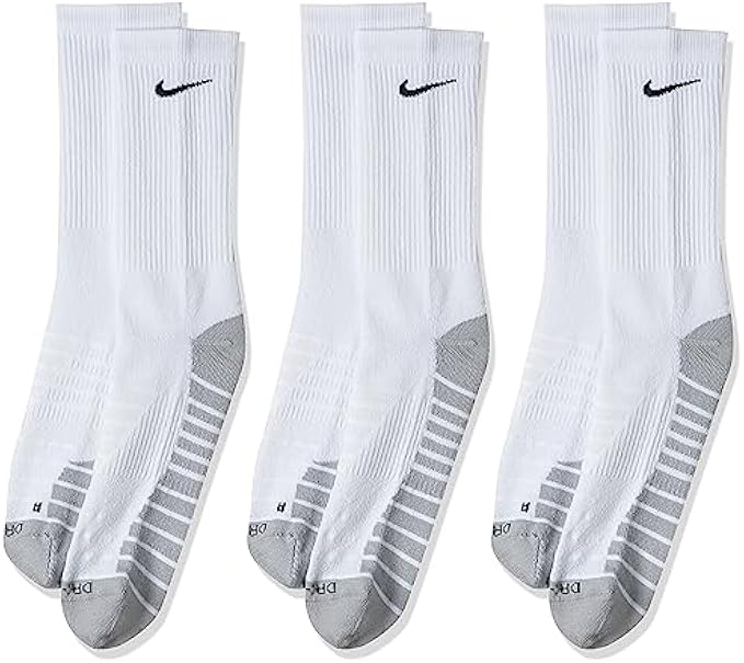 Nike Dry Cushion Crew Training Sock (3 Pairs),White,Medium