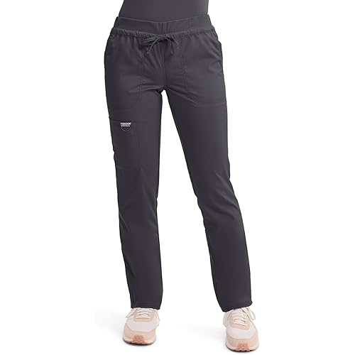 Cherokee Scrubs for Women Mid Rise Tapered Leg Drawstring Pant with 5 Pockets, Cargo Bottom with 2 Way Stretch Fabric- WW105