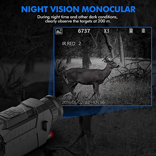 Night Vision Monocular, Infrared Digital Night Vision Scopes For 100% Darkness With Rechargeable Battery For Hunting & Surveillance，Monocular Telescope Night Vision (5 * 35 Nv01) #TOP3