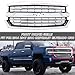 Front Bumper Upper Grille Grill Fit For 2016 2017 2018 Chevrolet Silverado 1500 Replacement for 84134045,84602489 (Black base + Chrome Frame)