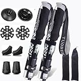 DOBESTS Bastones de senderismo de aluminio, plegables, para hombre, de marcha...