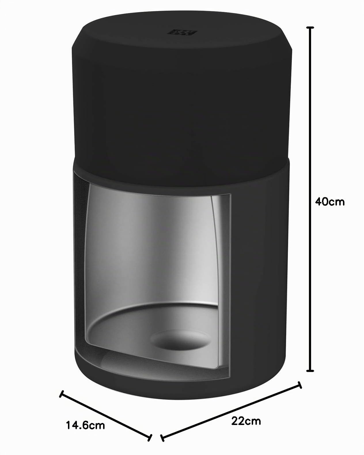 ZWILLING Thermo Speisebehälter, 700 ml, Integrierte Schüssel, Doppelwandisolierung, Inklusive Löffel, Schwarz