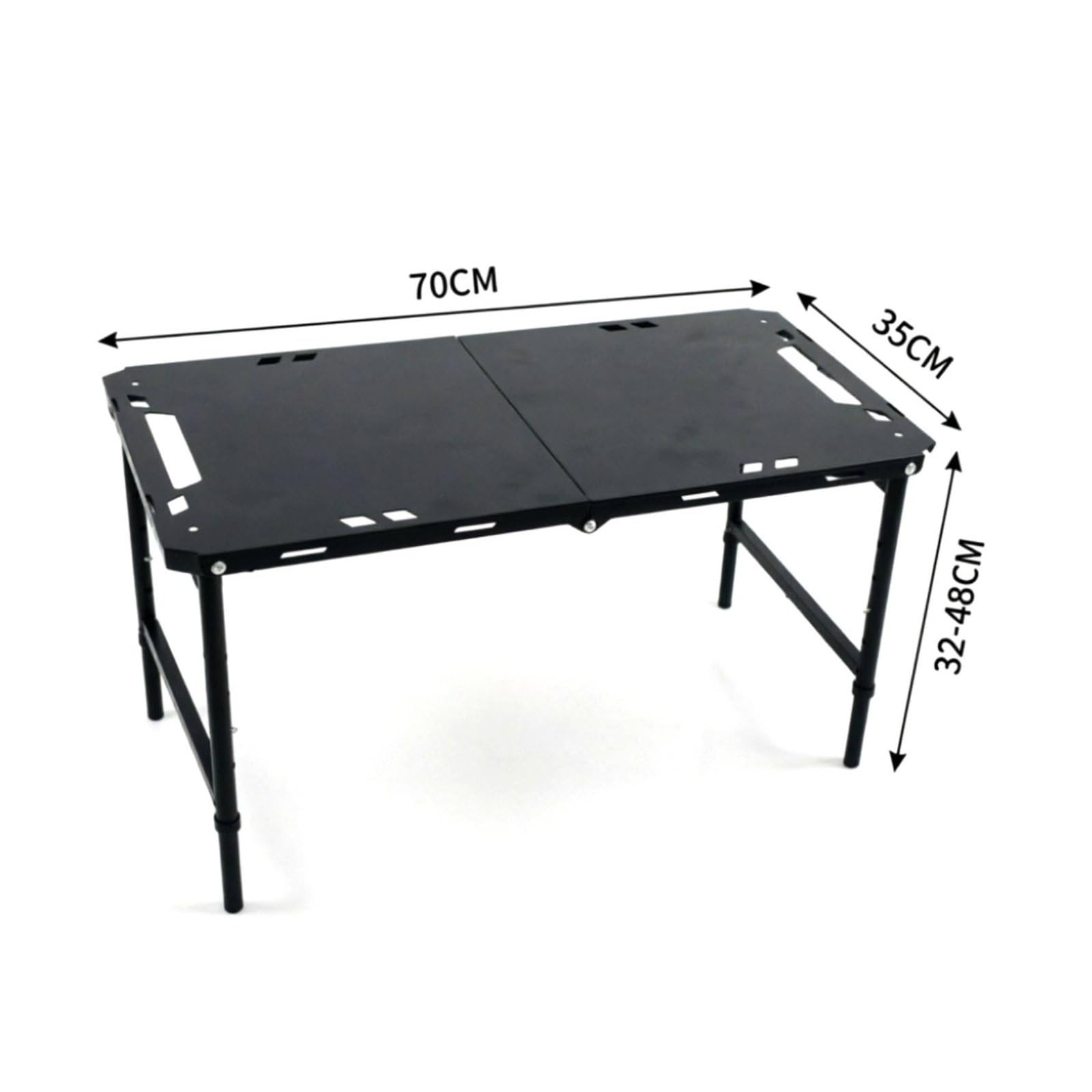 Gralara Mesa Táctica Plegable Resistente Mesa de Camping de Acero Al Carbono Impermeable para Campistas, S, Ajustable Mejorado