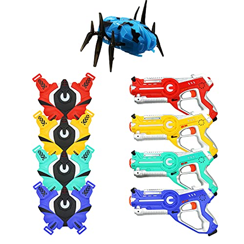 Spider Target - MESIXI Laser Tag - Laser Tag Guns with Vests Set of 4 - Multi Player Lazer Tag Set for Kids Toy for Teen Boys & Girls - Outdoor Game for Kids, Adults and Family - Ages 8-12