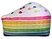 iscream Rainbowlicious! Vanilla Scent Piece of Cake 19" x 13.5" Photoreal Microbead Pillow