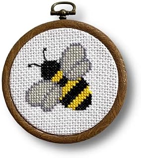 Bee Cross Stitch Kit - Beginners Counted Cross Stitch - Mini Cross Stitch