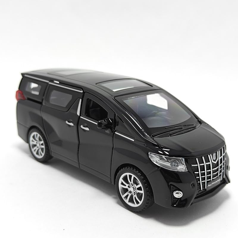 Image of DEOXY Very Big 1:18 T Alphard Toy Alloy Diecast Model Pull Back Vehicle Toy with Openable Doors Sound and Light Car for Kids (Very Big Alphard Black)