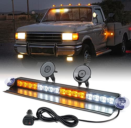 8Pcs Amber White Surface Mount Emergency Strobe Lights For Trucks, Ultra Slim Grille Warning Flashing Light Bar For Vehicles/Car In Arabia | Whizz Emergency Strobe Lights